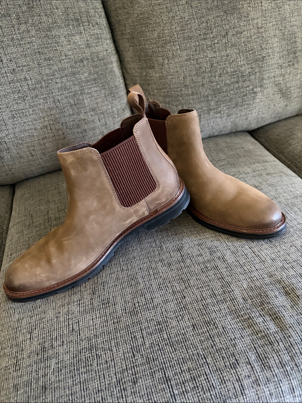 Cole Haan Men's Chukka Boots in Tan with Brown Elastic Panels